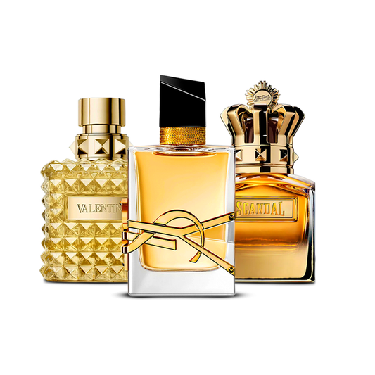Kombination aus 3 Damenparfums – Valentino Uomo Yellow Dream, YSL Libre Intense und Scandal Le Parfum [je 100 ml]