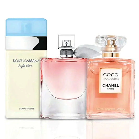 Kombination aus 3 Damenparfums - La Vie Est Belle, Coco Mademoiselle und Light Blue [je 100 ml]