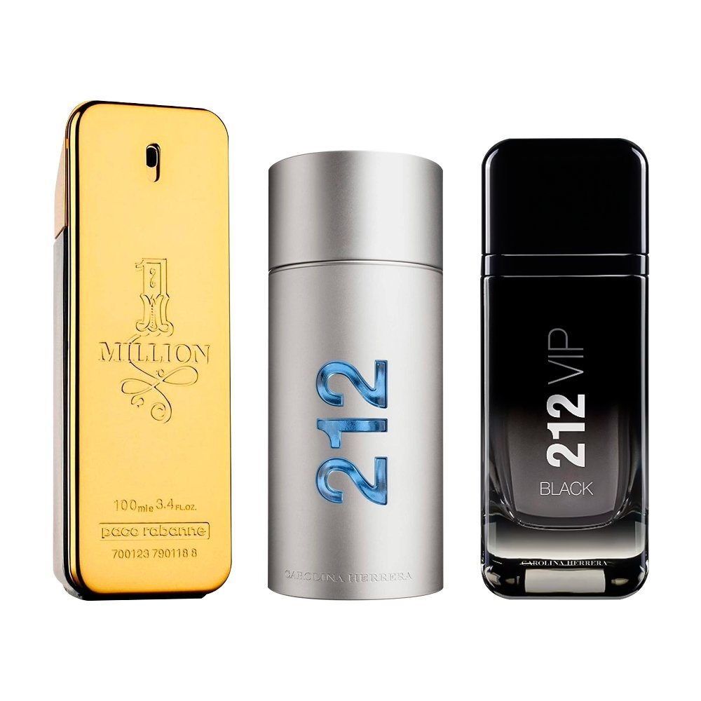 Kombination aus 3 Herrenparfums - 1 Million, 212 MEN und 212 Black [je 100 ml]