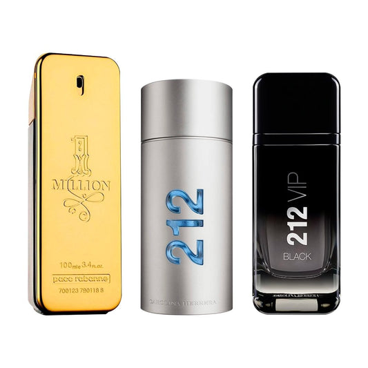 Kombination aus 3 Herrenparfums - 1 Million, 212 MEN und 212 Black [je 100 ml]